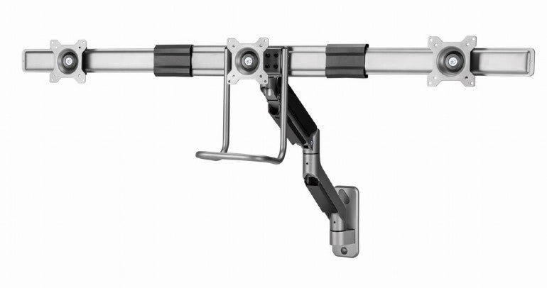 SUPORT de perete GEMBIRD, pt 3 TV/monitor plat, diag. max 17" - 27", rotatie, inclinare, pliere, 1 ~ 6 kg, "MA-WA3-01"