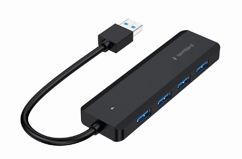 HUB extern GEMBIRD, porturi USB: USB-A 3.1 x 4, conectare prin USB-A 3.1, cablu 0.15 m, negru, "UHB-U3P4P-02"