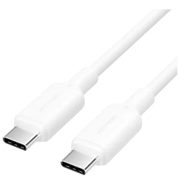 Cablu alimentare si date Vention, USB Type-C (T) la USB Type-C (T), 1m, 480 Mbps, 60W, PVC, alb, 