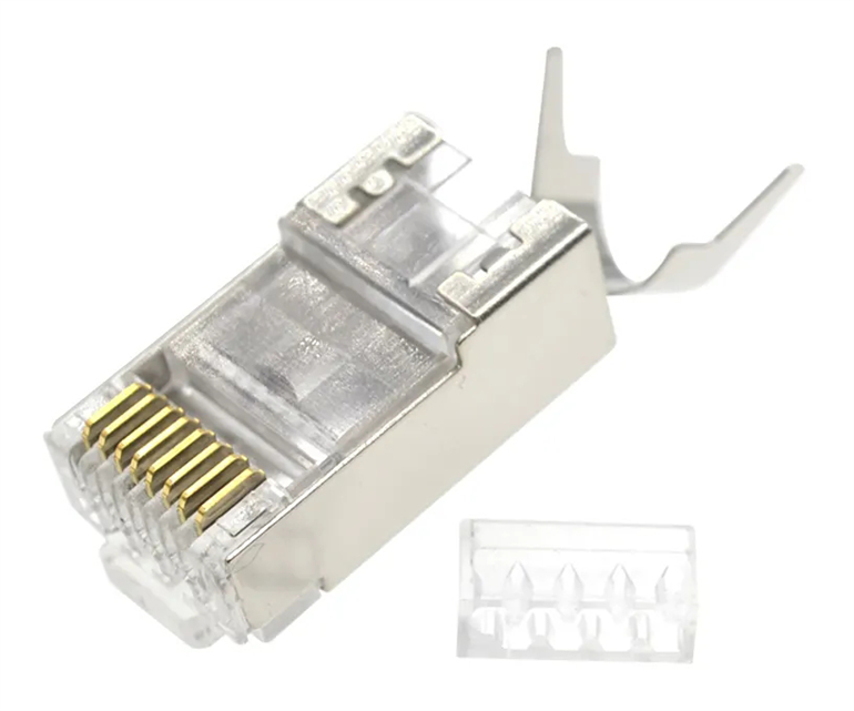 MUFA RJ-45 Gembird pt. cablu FTP/SFTP, Cat7, RJ-45 (T) | RJ-45 (T) tip pass-through, ecranat, plastic cu metal, 50 buc