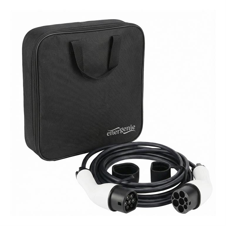 CABLU incarcare auto EV GEMBIRD, Type 2 (T) la Type 2 (M), 16A, trifazat, 11KW, cablu 5x2.5mm2 + 1x0.75mm2, IP55, 8m, black, "EV-T2MF-11KW-8M"
