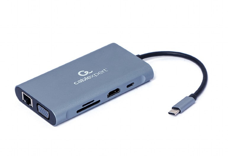 DOCKING Station Gembird universal, 7-in-1, conec PC USB Type C, USB-Cx1, USB-A 3.1x3, porturi video HDMIx1, VGAx1, RJ45x1,PD