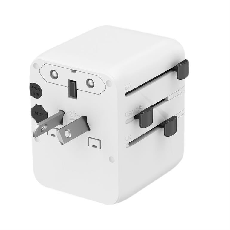 ADAPTOR GEMBIRD, universal, conectori: US/UK/EU/AU, 2x USB Type-C PD 20W, 1x USB-A QC 18W, siguranta 10A, max. 2500W, alb, "TPA-1A2C20-01-W"
