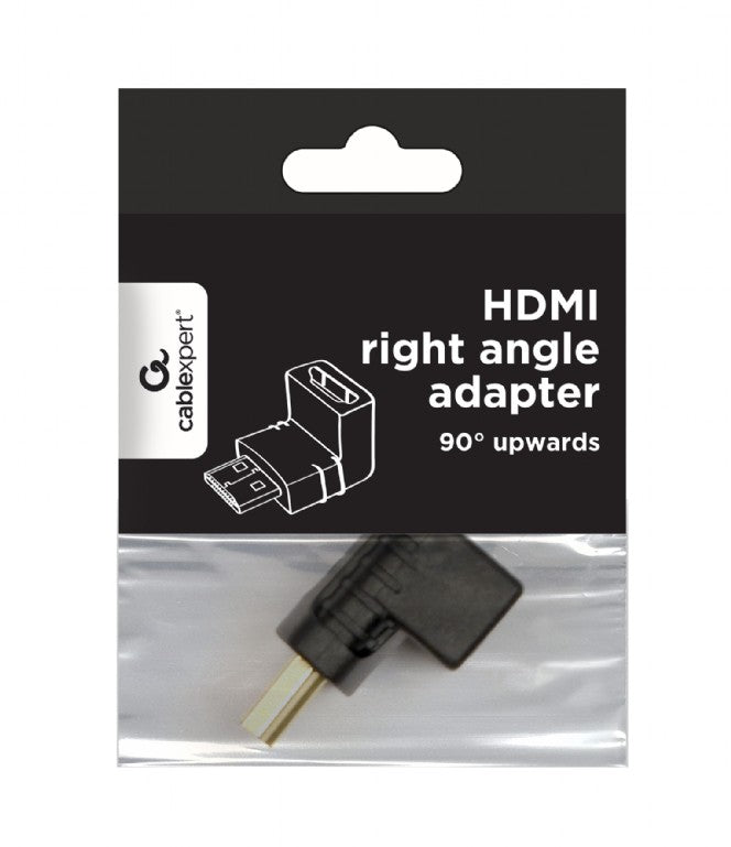 ADAPTOR video GEMBIRD, adaptor HDMI (T) la HDMI (M), 90 grade, negru, "A-HDMI90-FML"