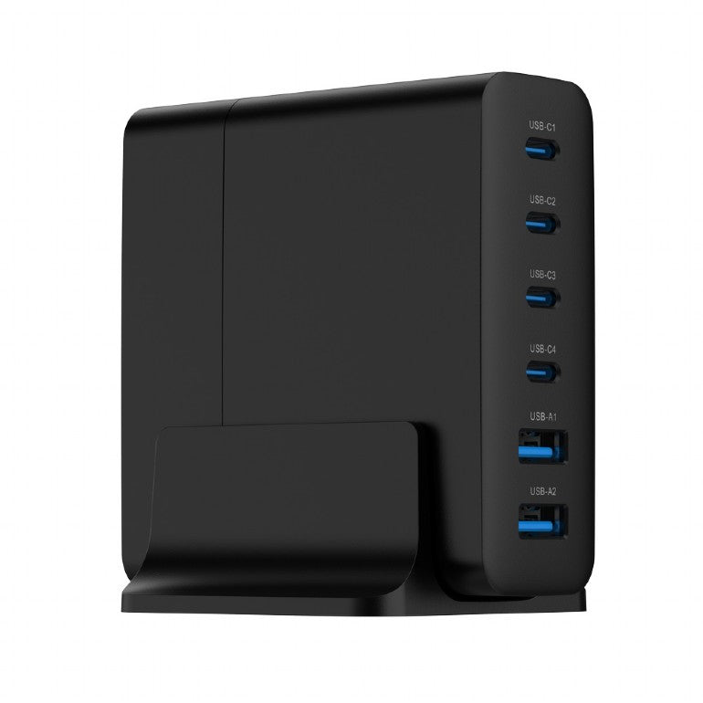 ALIMENTATOR retea 220V GEMBIRD, universal, 2 x USB-A + 4 x USB-C 3A , max. 75W PD GaN, protectie: scurtcircuit, supraincarcare, supratensiune, supraincalzire, cablu 1.5m, negru, "TA-UC-2A4C-PD75-01-BK"