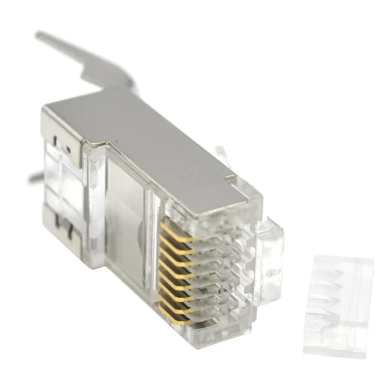 MUFA RJ-45 Gembird pt. cablu FTP/SFTP, Cat7, RJ-45 (T) | RJ-45 (T) tip pass-through, ecranat, plastic cu metal, 50 buc