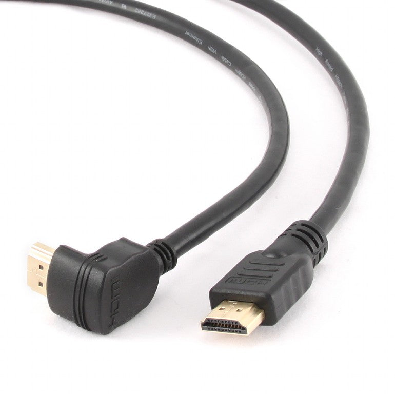 CABLU video GEMBIRD, HDMI (T) la HDMI (T), 1.8m, conectori auriti, rezolutie maxima 4K (3840 x 2160) la 60 Hz, 90 grade, negru, "CC-HDMI490-6"