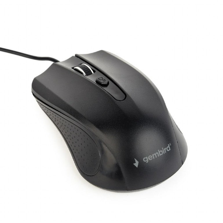 MOUSE GEMBIRD, PC sau NB, cu fir, USB, optic, 1200 dpi, butoane/scroll 4/1, cablu 1.8m, negru, "MUS-4B-01L"