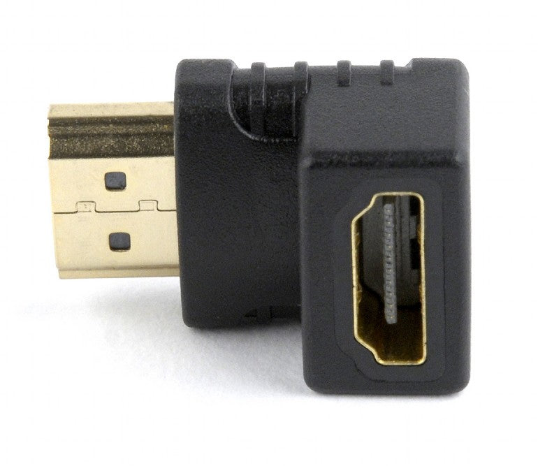 ADAPTOR video GEMBIRD, adaptor HDMI (T) la HDMI (M), 90 grade, negru, "A-HDMI90-FML"