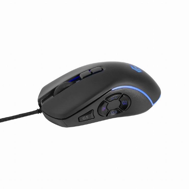 MOUSE GEMBIRD, gaming, cu fir, USB, optic, 7200 dpi, butoane/scroll 10/1, iluminare, cablu 1.8m, negru, "MUSG-RAGNAR-RX500"