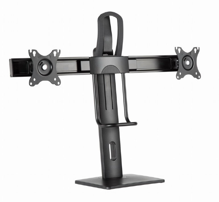 SUPORT de birou Gembird, pt 2 TV/monitor plat, diag. max 17-27 inch, rotatie, inclinare, pivotare, max 6 kg, inaltime 245-400mm, "MS-D2-01"