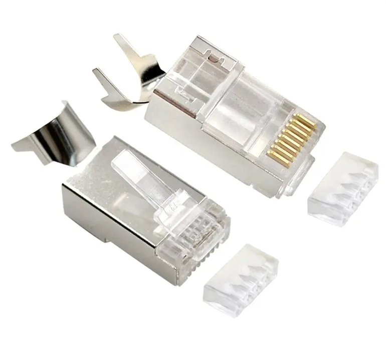 MUFA RJ-45 Gembird pt. cablu FTP/SFTP, Cat7, RJ-45 (T) | RJ-45 (T) tip pass-through, ecranat, plastic cu metal, 50 buc, 