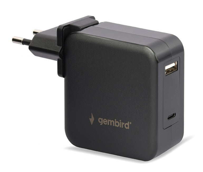 ALIMENTATOR Notebook Universal AC-DC, GEMBIRD, 60W - tensiuni 5V-20V DC la 4.5 A max, 1x USB-A + 1x USB Type-C, conectori M4/M5/M6/M7/M8/M12/M19/M20/M21/M28, cablu 1.5m, negru, "NPA-PD60-01"