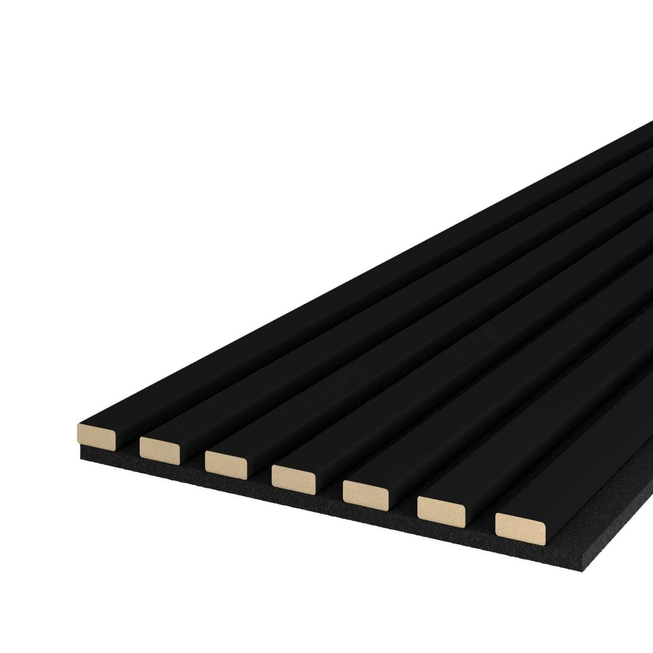 Riflaj MDF decorativ LDA PREMIUM de tip Panou Acustic, Negru, 260x40 cm