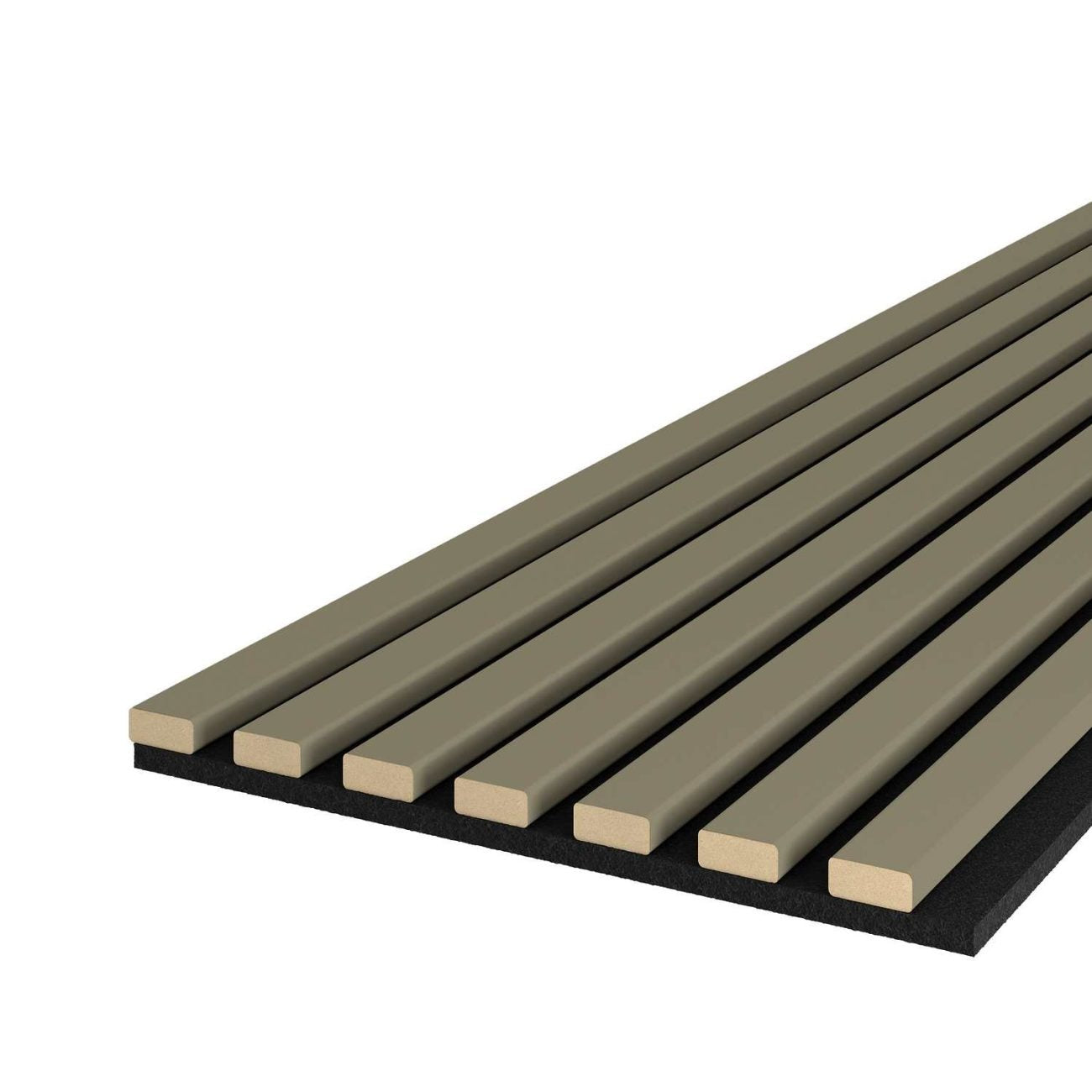 Riflaj MDF decorativ LDA PREMIUM de tip Panou Acustic, Verde Masliniu, 260x40 cm