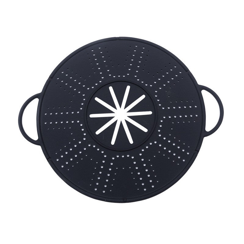 Capac Sita pentru Tigaie, 28 inch, Capac din Silicon pentru Scuregere, Rezistent la Remperaturi ridicate, Anti-Stropire, Deflector de Ulei, Negru
