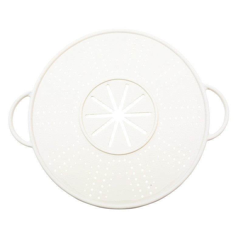 Capac Sita pentru Tigaie, 28 inch, Capac din Silicon pentru Scuregere, Rezistent la Remperaturi ridicate, Anti-Stropire, Deflector de Ulei, Alb
