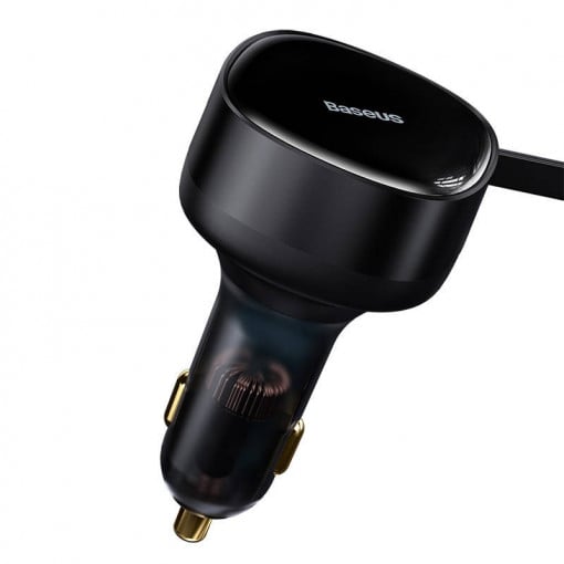 INCARCATOR auto Baseus Tiny Star, Quick Charge 33W, cablu integrat 2 x USB Type-C, negru "C00035500111-00" - 6932172629267
