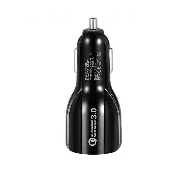 Incarcator Auto, Pentru Bricheta, Incarcare Rapida, Interfata USB, 12V-24V, Negru