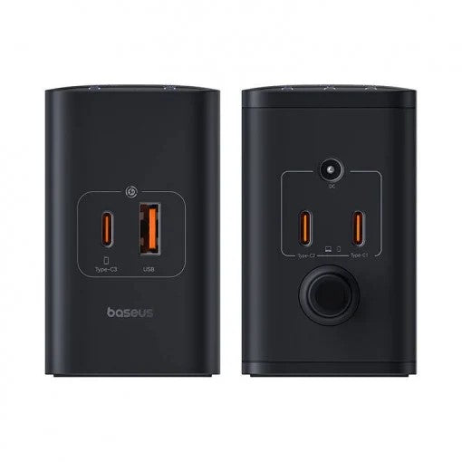 INCARCATOR RETEA Baseus Digital GaN Intelligent, Quick Charge 240W, 1 x AC, 3 x USB Type-C Output 5V/3A, 1 x USB, lungime cablu 1m, negru "P10163901113-00" - 6932172646110