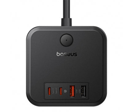 INCARCATOR RETEA Baseus GaN Powerstrip, Quick Charge 30W, 3 x AC, 2 x USB Type-C Output 5V/3A, 2 x USB, lungime cablu 1.5m, negru "E00066400117-00" - 6932172651121