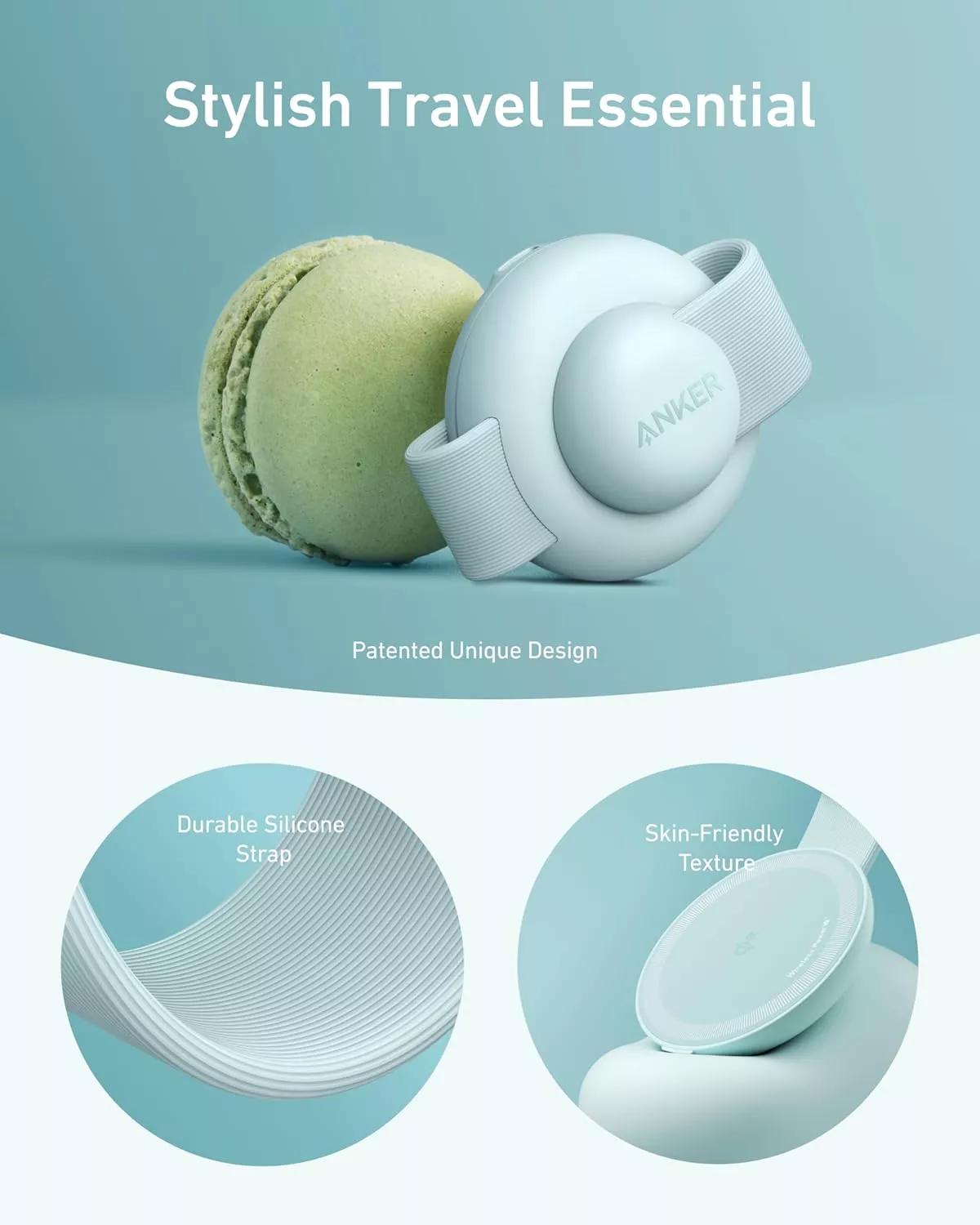 Stand cu incarcare wireless 3 in 1 Anker, MagGo 3-in-1, 15W, portabil, pliabil, fast charge, pentru iPhone seriile 12-16, Apple Watch, AirPods, 1 x USB-C incarcare, verde, "B25M8H61" - 0194644286712