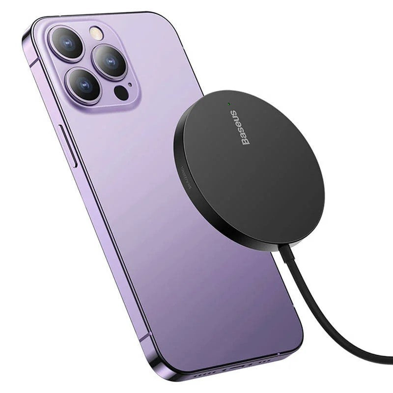 INCARCATOR wireless Baseus Simple Mini3 15W, magnetic, compatibilitate smartphones, cablu Type-C la Type-C inclus, negru "CCJJ040001" - 6932172618643