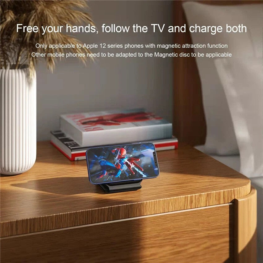 Incarcator Wireless Magnetic/Pliabil 3in1, Multifunctional de Birou, 15W, Compatibil cu iOS/Android, 25 x 7.5 x 1 cm, Negru