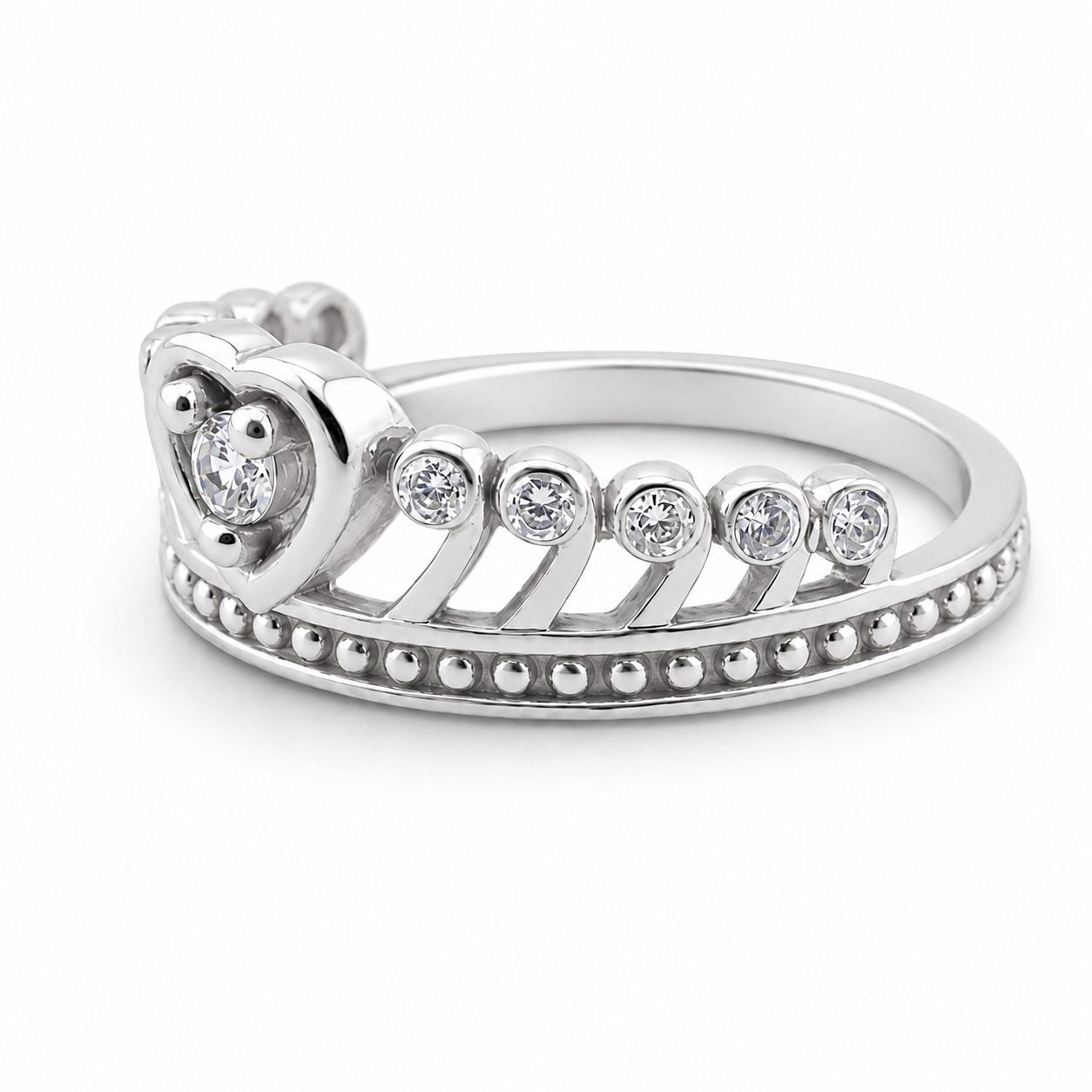 Inel din Argint 925, Model Coroana, cu Marcasite si Zirconiu, Design Elegant, Marimea 52, Argintiu