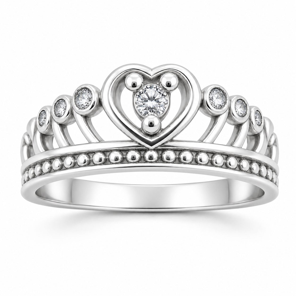 Inel din Argint 925, Model Coroana, cu Marcasite si Zirconiu, Design Elegant, Marimea 52, Argintiu