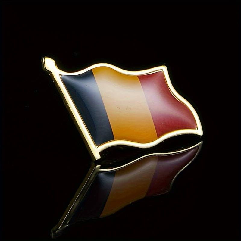 Insigna Steag Tricolor Romania, Model Brosa cu Ac de Siguranta, 20x20 mm