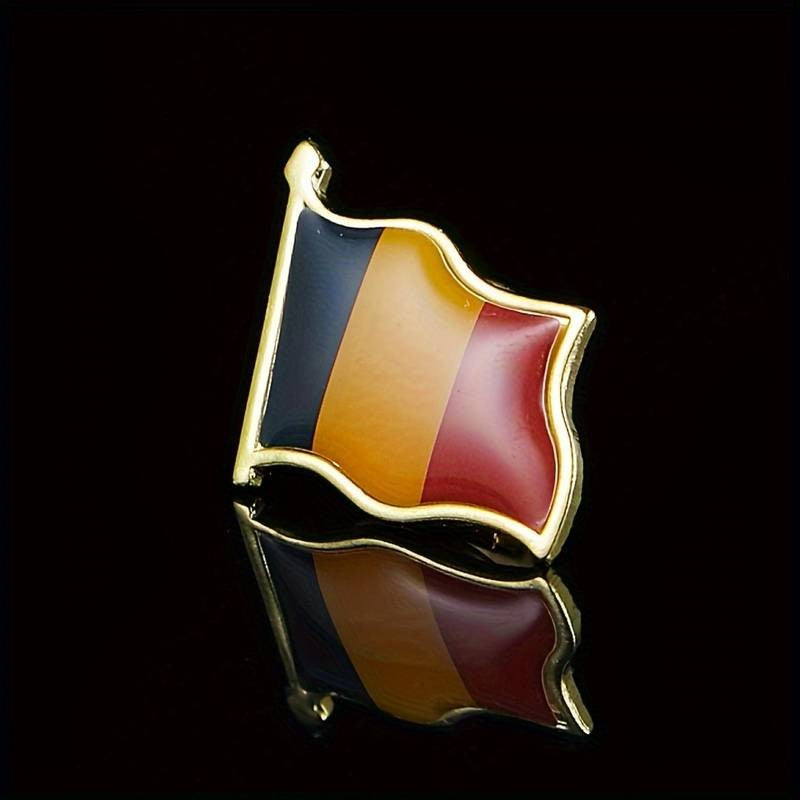 Insigna Steag Tricolor Romania, Model Brosa cu Ac de Siguranta, 20x20 mm