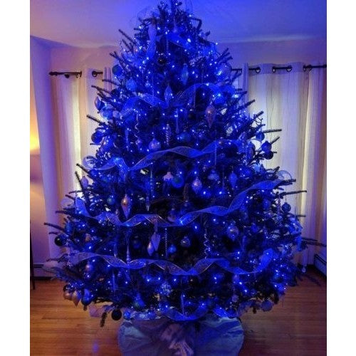 Instalatie Craciun, 10 m, 100 Led-uri,Liniara, Albastru, 8 jocuri de lumini, Transformator, Interconectabila, Prelungitor 3 m inclus, Fir Transparent