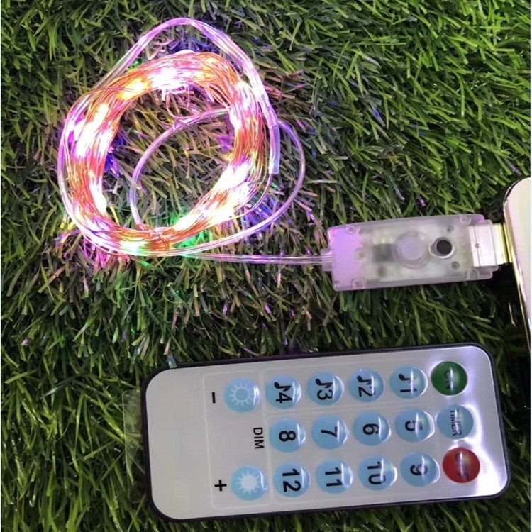 Instalatie Craciun, 10 metri, 100 LED-uri, multicolor RGB, sincronizare muzica, telecomanda 12 de functii, USB, fir cupru, liniar, interior/exterior, Flippy