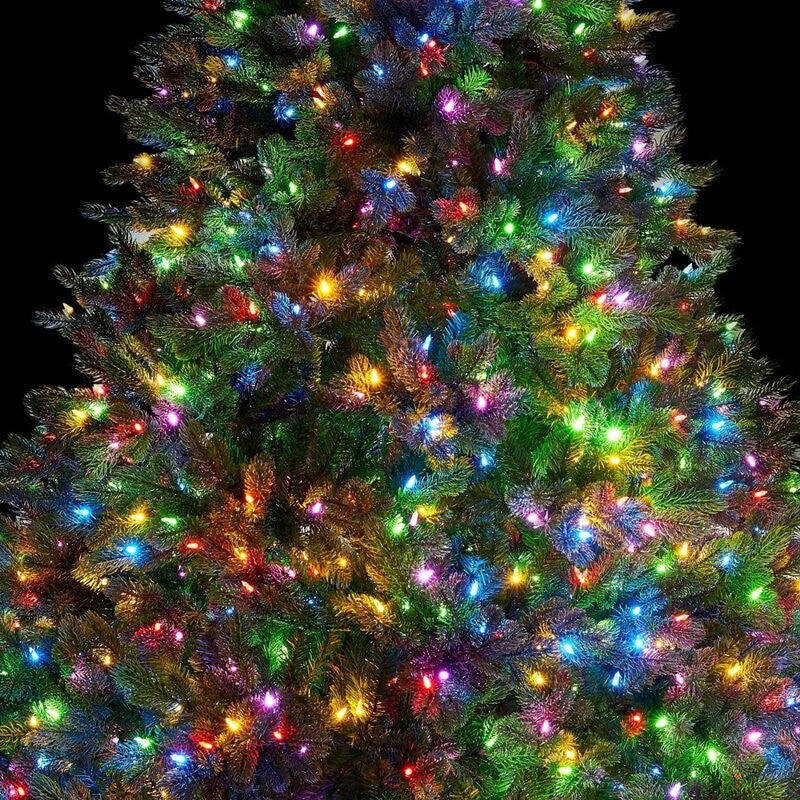 Instalatie Craciun, 105 m, 1050 Led-uri,Liniara, Multicolor, 8 jocuri de lumini, Transformator cu telecomanda, Interconectabila, Prelungitor 5 m inclus, Fir Transparent