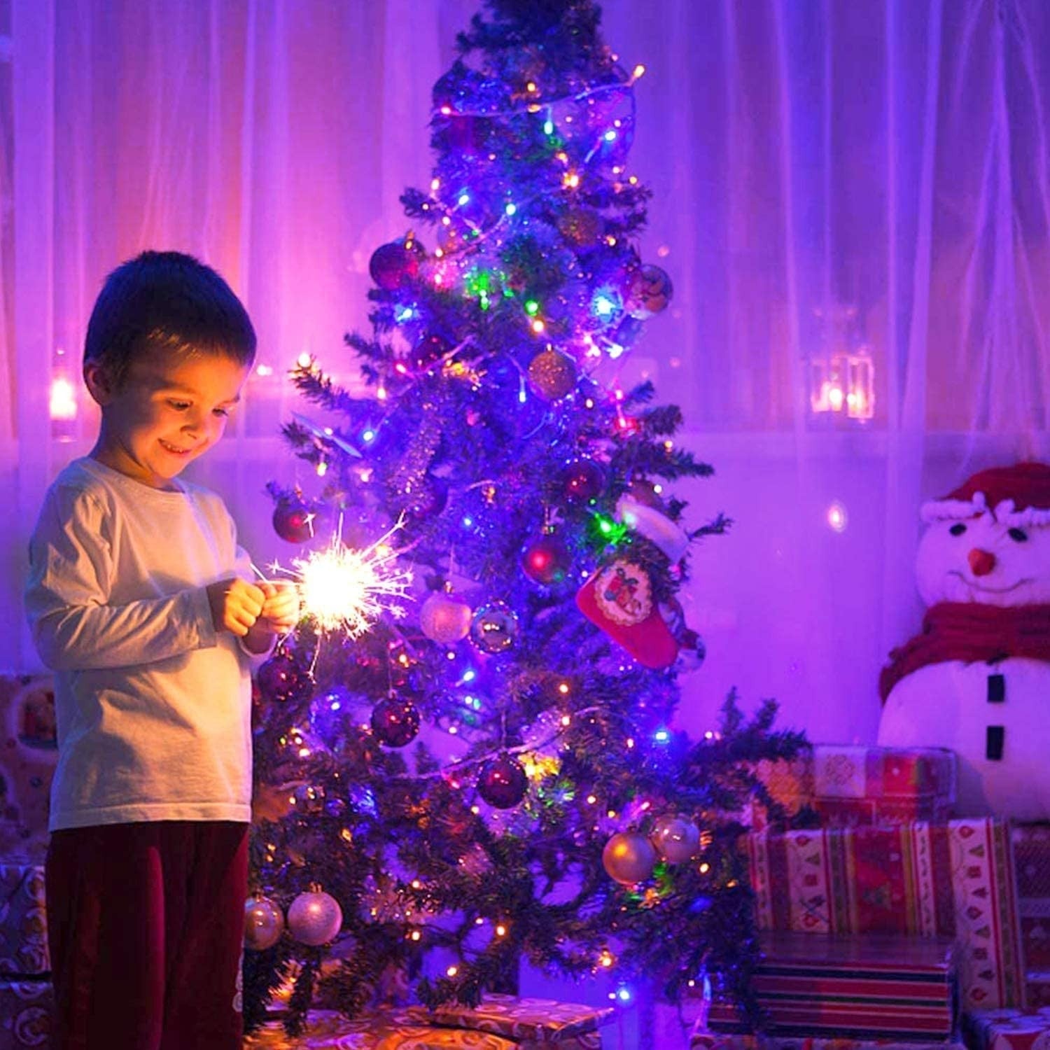 Instalatie Craciun, 110 m, 1100 Led-uri,Liniara, Multicolor, 8 jocuri de lumini, Transformator cu telecomanda, Interconectabila, Prelungitor 5 m inclus, Fir Transparent