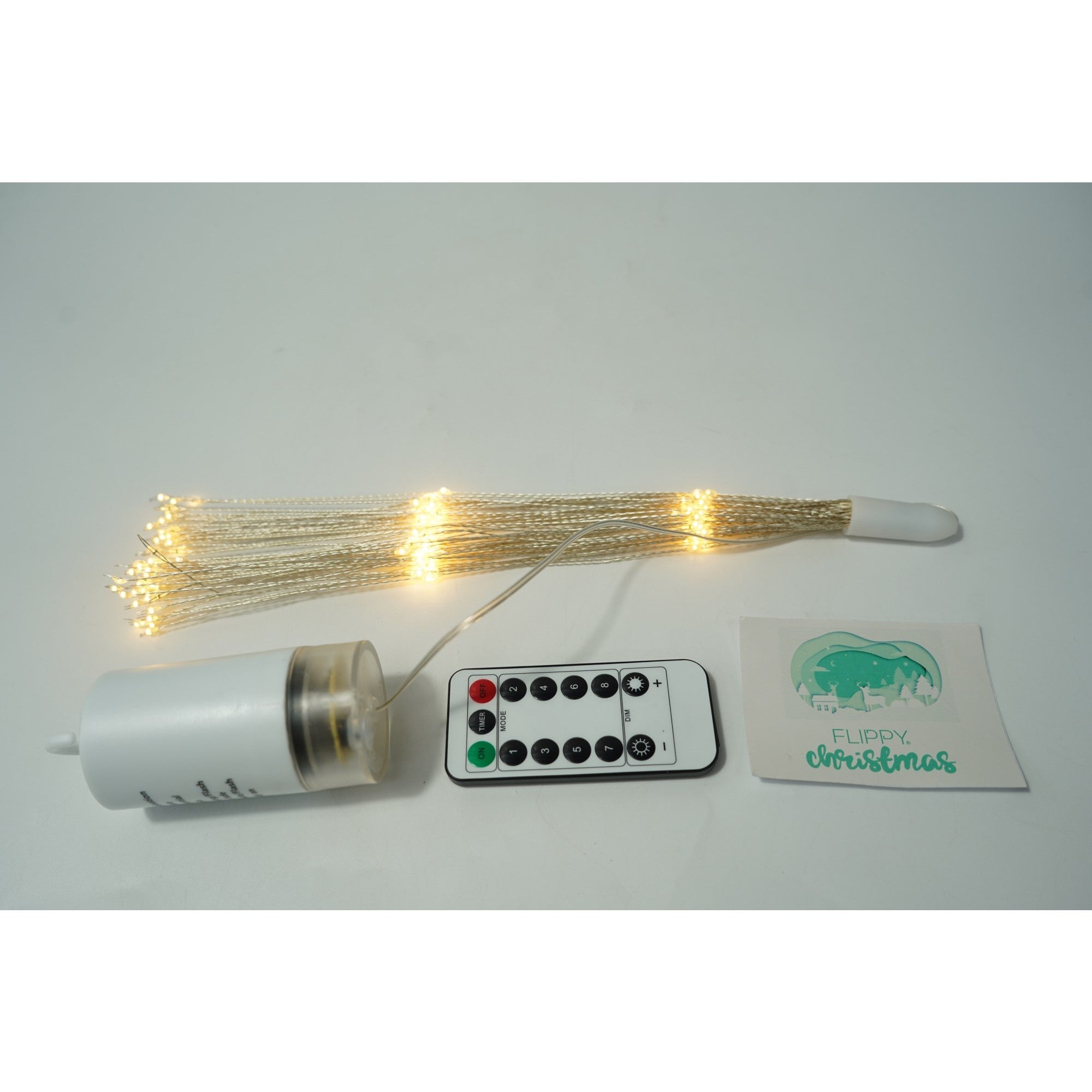 Instalatie Craciun, 180 LED-uri, alb cald, telecomanda 8 functii, cu baterii, explozie fireworks, fir cupru, interior/exterior