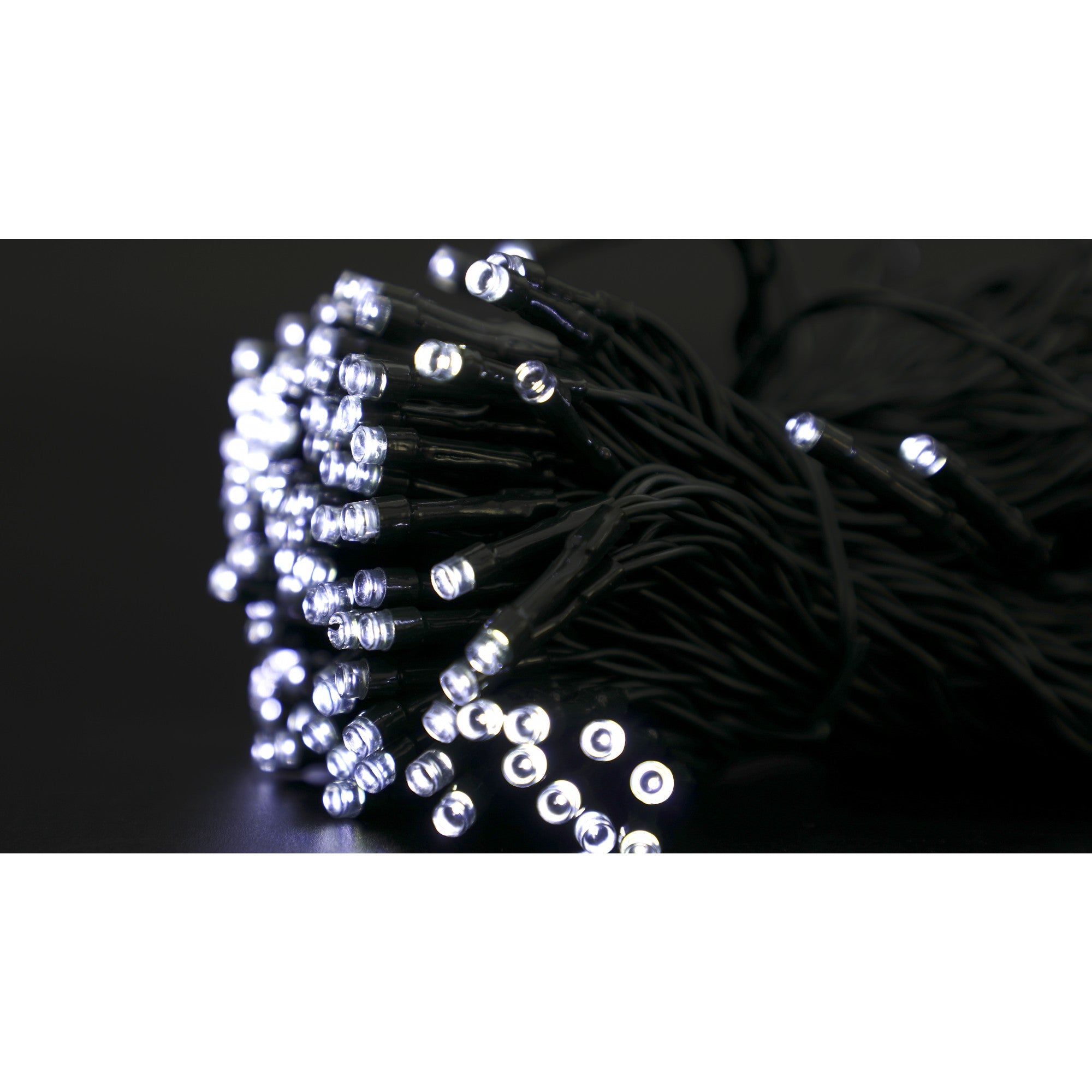 Instalatie Craciun, 20 metri, 200 de LED-uri, Alb Rece, cu energie solara, fir de cupru, liniar, interior/exterior