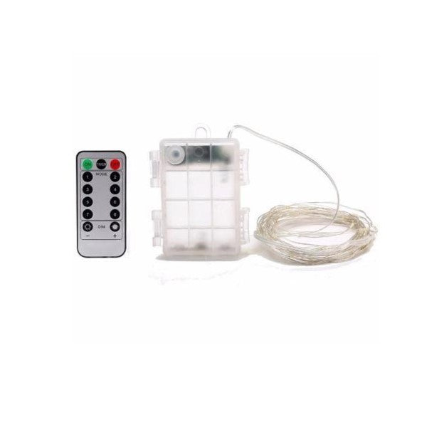 Instalatie Craciun, 20 metri, 200 LED-uri, cu Baterii si Telecomanda cu 8 functii, Multicolor