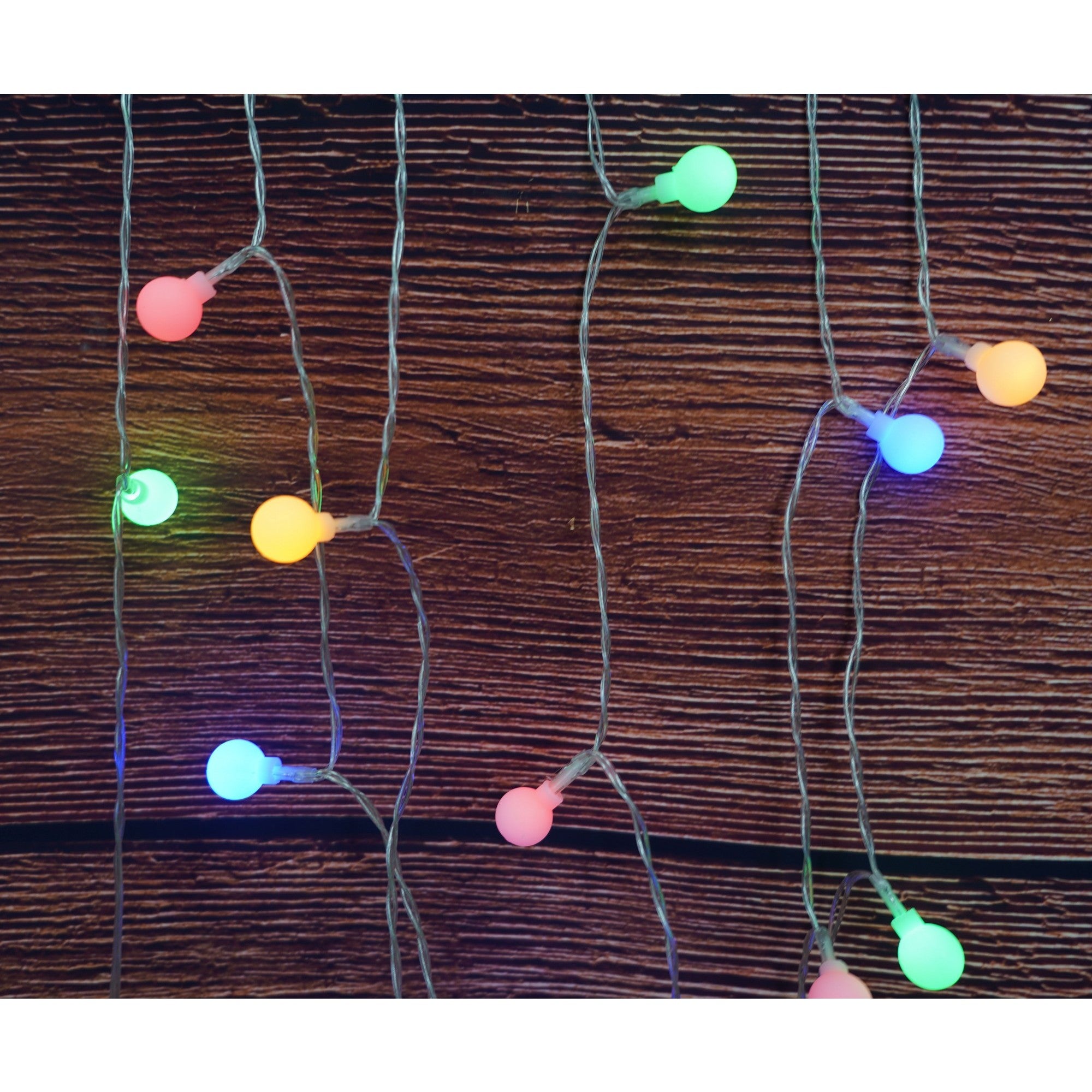 Instalatie Craciun, 3.5 m, 30 de LED-uri, multicolor RGB, model cu bilute, liniara, cu baterie, interior/exterior