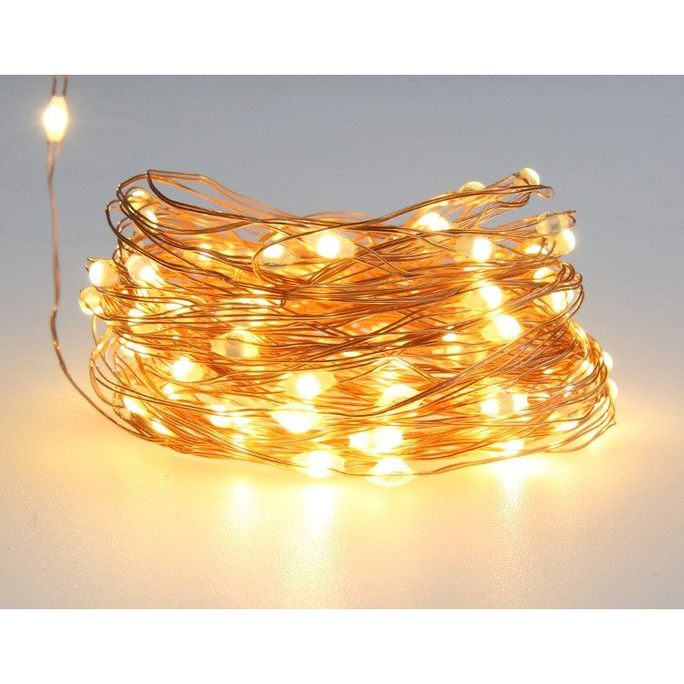 Instalatie Craciun, 300 LED-uri, 32 metri, pentru exterior cu incarcare solara, alb cald
