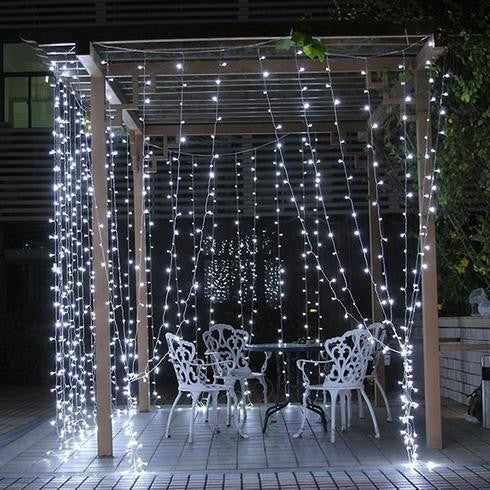 Instalatie Craciun Tip Turturi, 5 m, 143 Led-uri, IP44, Alb rece, 8 jocuri de lumini, Telecomanda inclusa, Interconectabila, Prelungitor 5 m inclus, Fir Cupru, Interior/Exterior