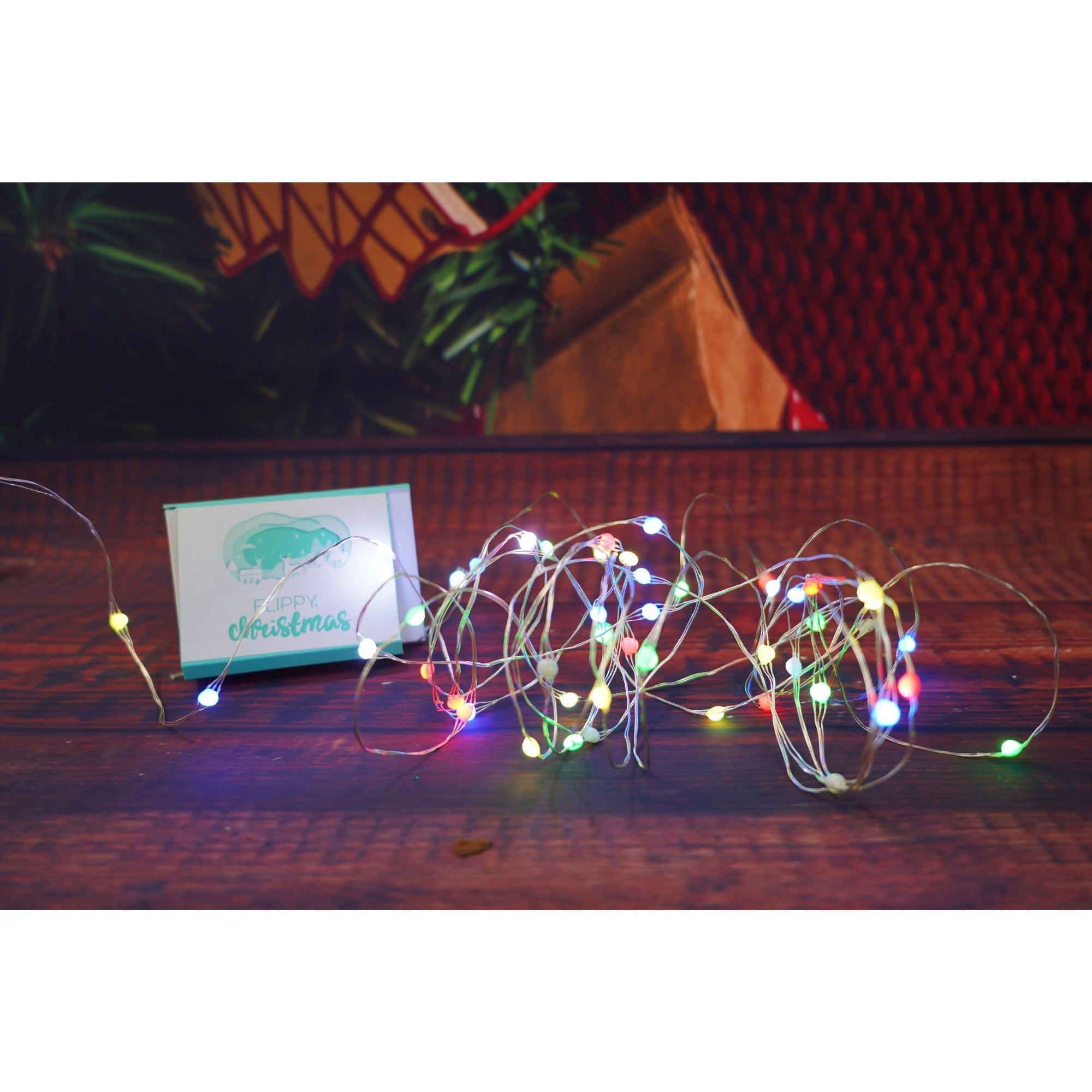 Instalatie Craciun, 5 metri, 50 LED-uri, telecomanda 32 de functii, multicolor RBG, fir cupru, USB, interior