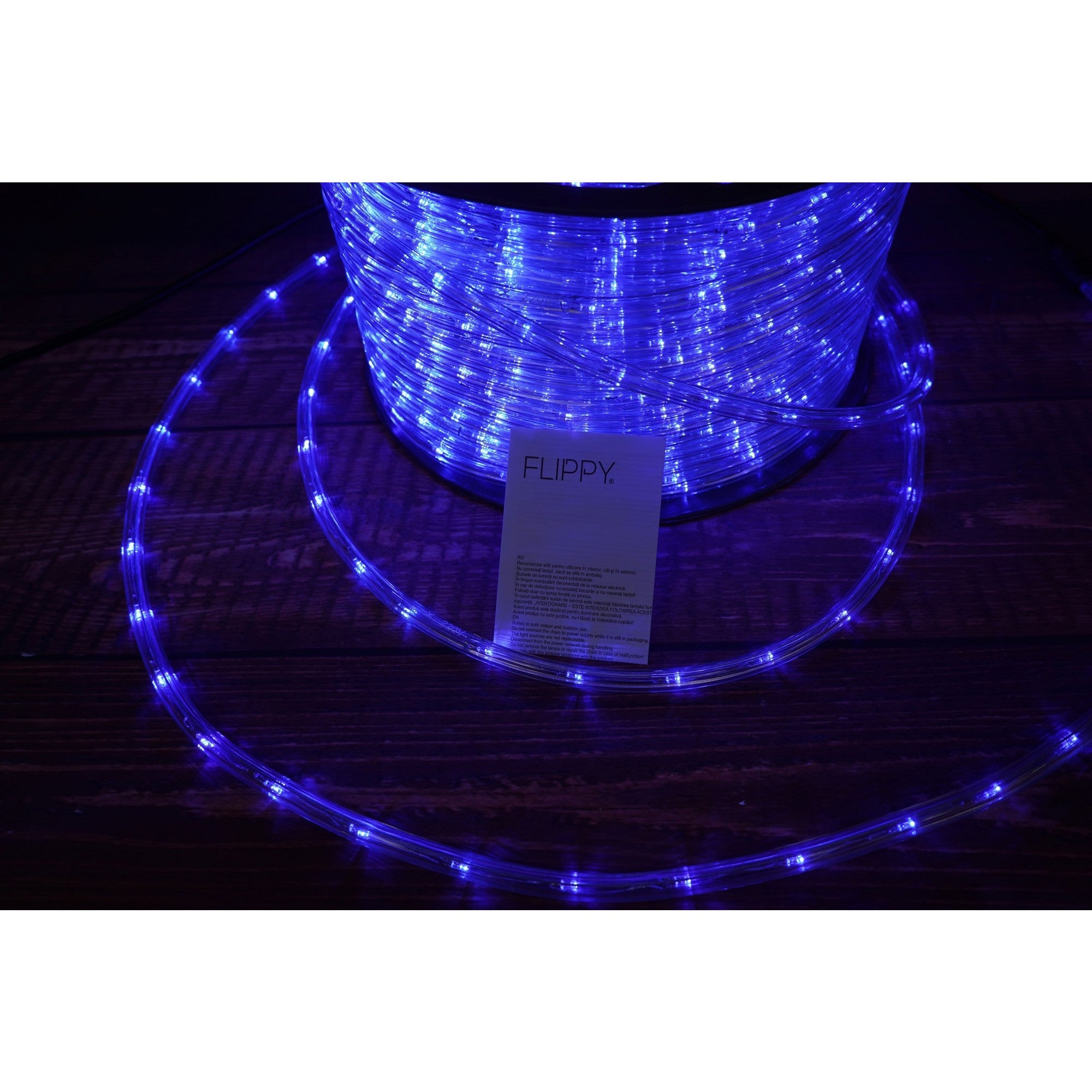 Instalatie Craciun, 85 m, 2040 Led-uri, Furtun Luminos, Albastru, Transformator, 8 jocuri de lumini, Sectionabila, 220 V