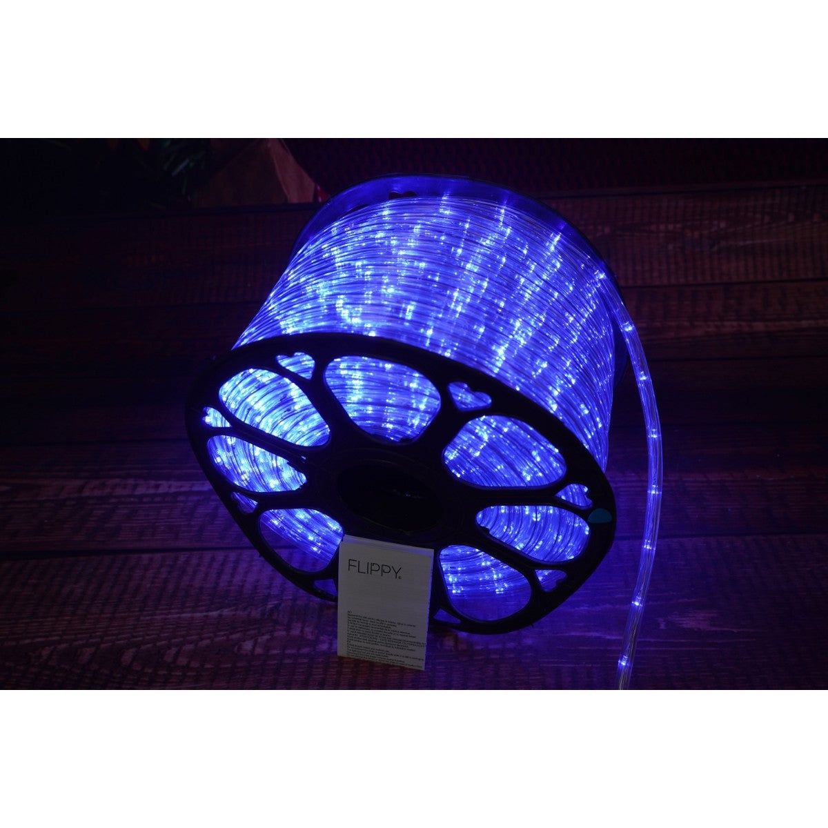 Instalatie Craciun, 92 m, 2208 Led-uri, Furtun Luminos, Albastru, Transformator, 8 jocuri de lumini, Sectionabila, 220 V