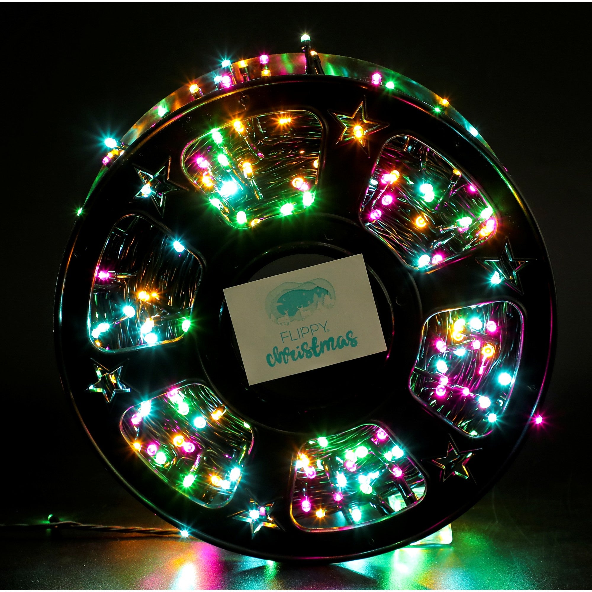 Instalatie Craciun liniara cu transformator, 100m, multicolor, 1000 LED-uri, fir negru, 8 jocuri de lumini