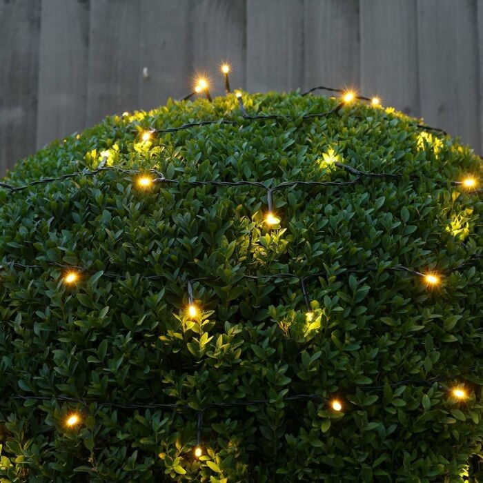 Instalatie Craciun liniara, cu transformator, 20 m, Alb Cald, 200 LED-uri V5, 8 jocuri de lumini, fir verde