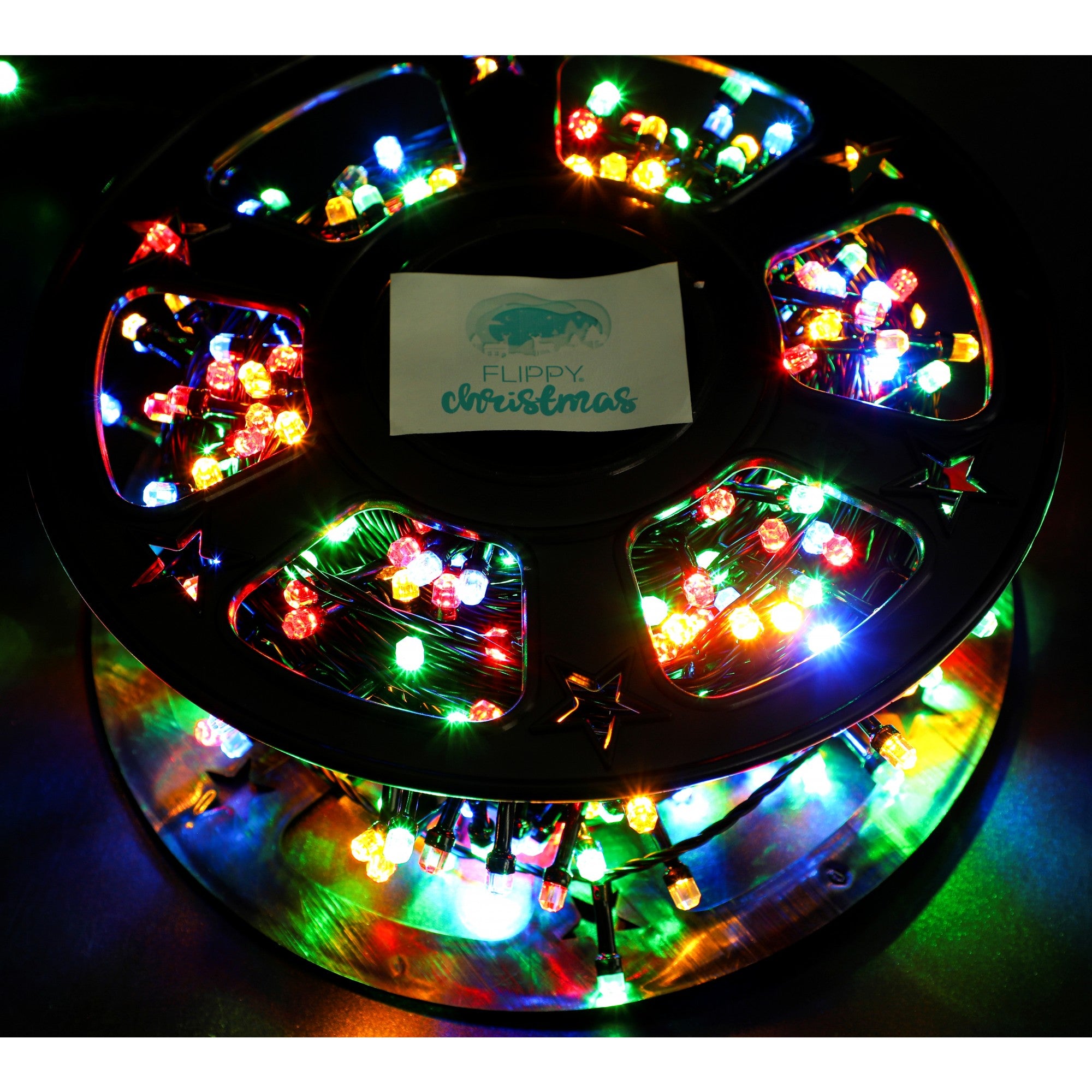 Instalatie Craciun liniara, Fir Negru cu Transformator, 50 m, Lumini Multicolore, 500 LED-uri V5, 8 jocuri de lumini