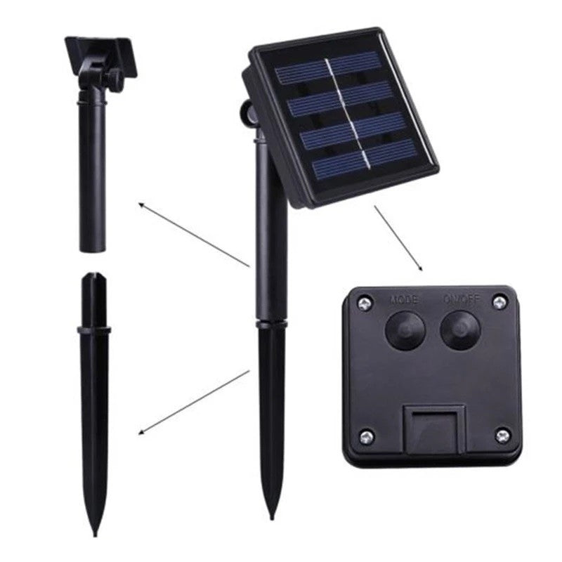 Instalatie Craciun, Tip Globuri de cristal, 30 Led-uri, 6.5 metri, Alb rece, Energie solara, Senzor de lumina