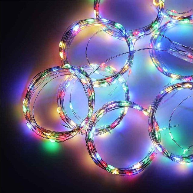 Instalatie Craciun, Tip Perdea IP44, 3m x 1m, 100 Led-uri, Multicolor, USB si telecomanda cu 8 functii